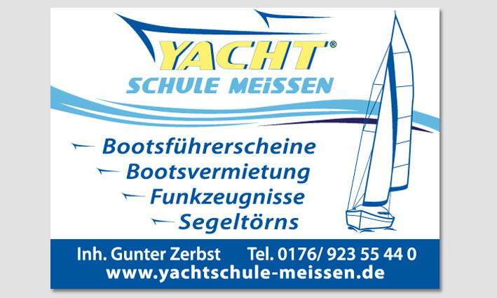 Firmenschild Yachtschule Meissen